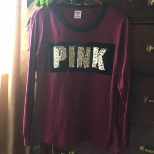 VS Pink long sleeve top SZ M